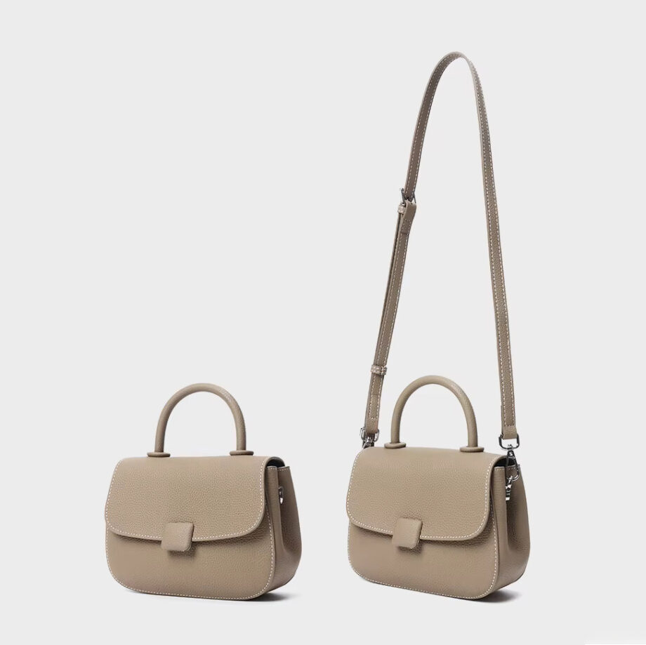 Women’s Genuine Leather Handbag with Shoulder Strap – Small Daily Use Bag