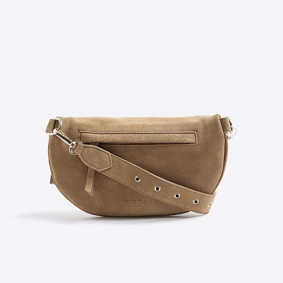 Brown Suede Studded Bum Bag
