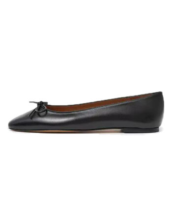 Women’s Black Ballet Flats with Bow Decoration, Comfortable